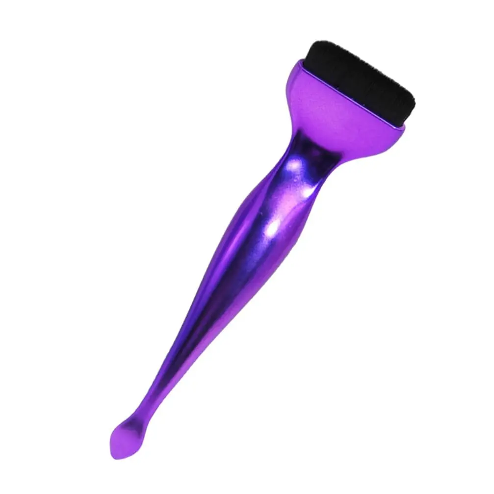 NOLITOY Makeup Foundation Brush Concealer Brush Flat Top Cosmetic Brush Eye Shadows Brushes with Spoon for Liquid Blending Buffing Concealer Purple two  faced  concealer
