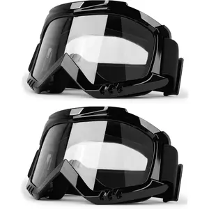 Professional 2-Pack Motorcycle Motocross Goggles Dirt Bike ATV Riding Racing Wide Vision Anti-Fog Scratch Windproof Dustproof Clear Lens for Adult Youth Kids
