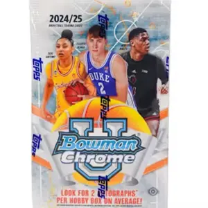 Two (2) Single Packs - 2024/25 Bowman University Chrome Basketball Hobby Box