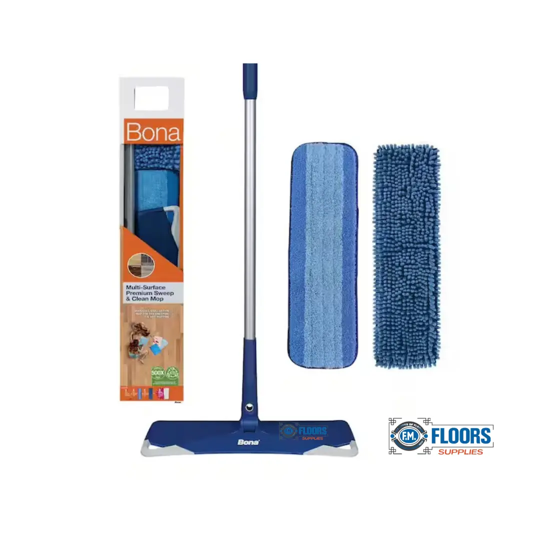 Bona Premium Microfiber Hard Surface Mop - Adjustable Household Floor Cleaning Tool with Dust Pad, Microfiber Pads, Replace Heads and Sweeping Function, Microfiber Mop Pads, Mop Replace Heads