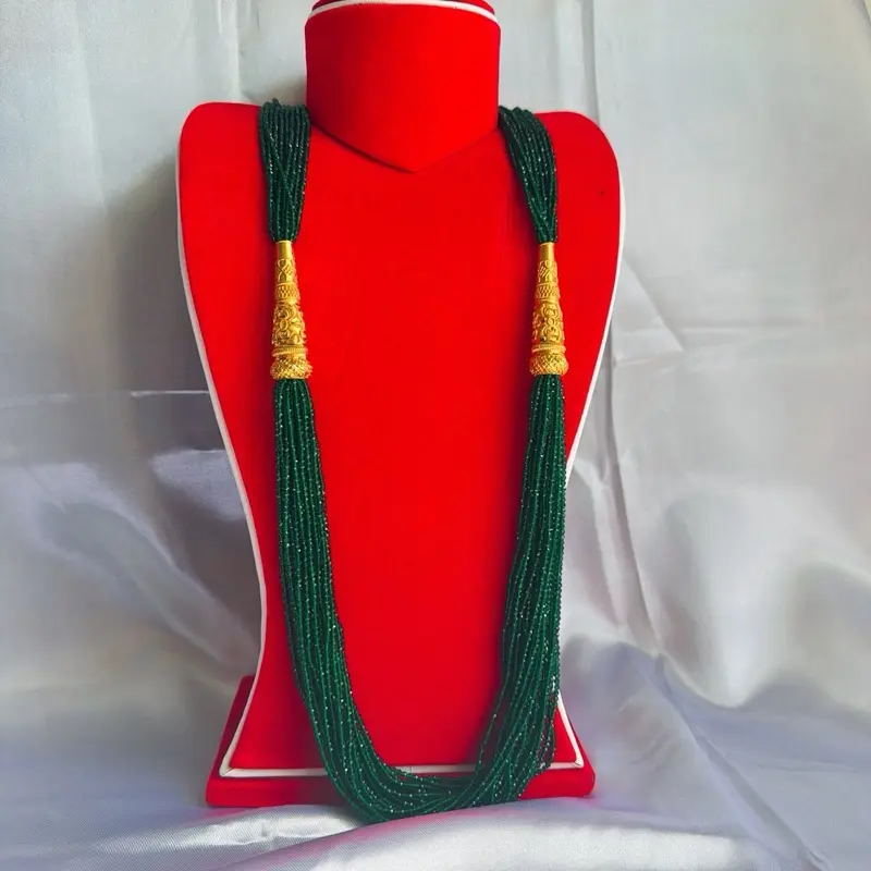 Women's Gold-Tone Soli Tilhari Bead Necklace - Hydro Crystal Potey, Gold Accents, Artistic Crystal Stone Colorful Bead Costume Jewelry for Women, Bead Necklaces, Crystal Stone Necklaces