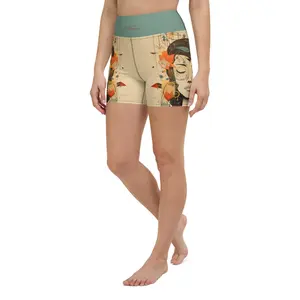 Quantum Floral Woman Yoga Shorts