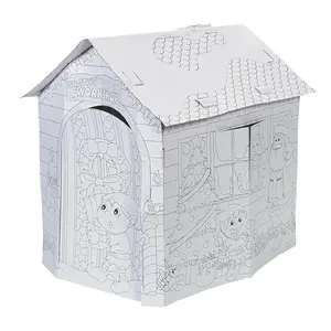 28 1/2" x 35" Color Your Own Santa’s Workshop Cardboard Playhouse