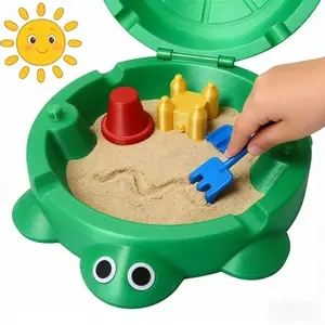 1pc Turtle Sandbox Desk Zen Garden Kit with Lid, Adult Sensory Sandscape with Molds and Mini Tools, Perfect for Meditation, Mindfulness and Stress Relief