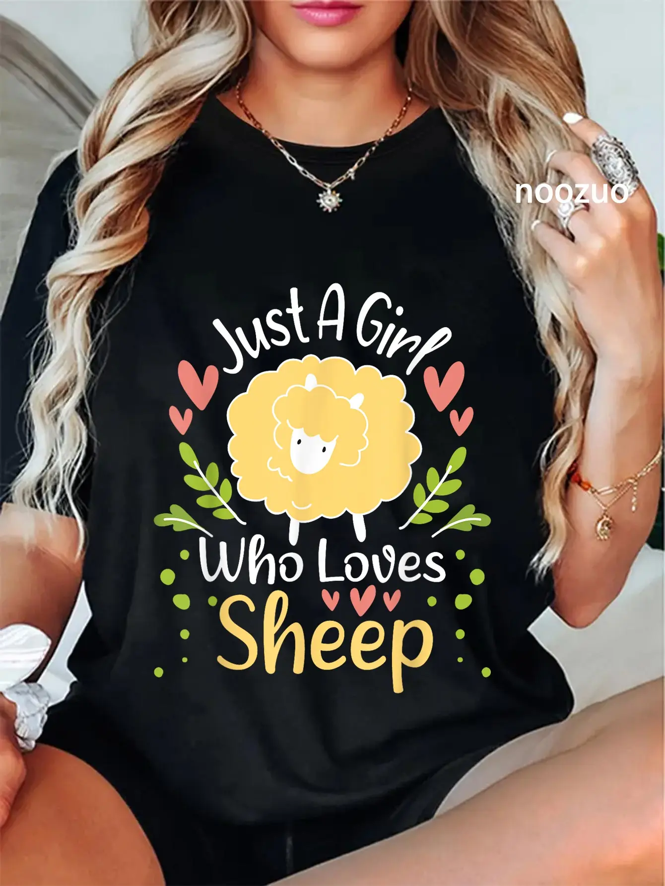 100% Cotton Just A Girl Who Loves Sheep - Sheep Herder Farmer T-Shirt