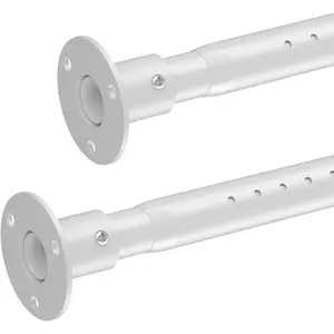 2 Pack 17 to 27 Inch Adjustable Heavy Duty Closet Rods for Hanging Clothes White Closet Poles for Wardrobes Bathroom Windows