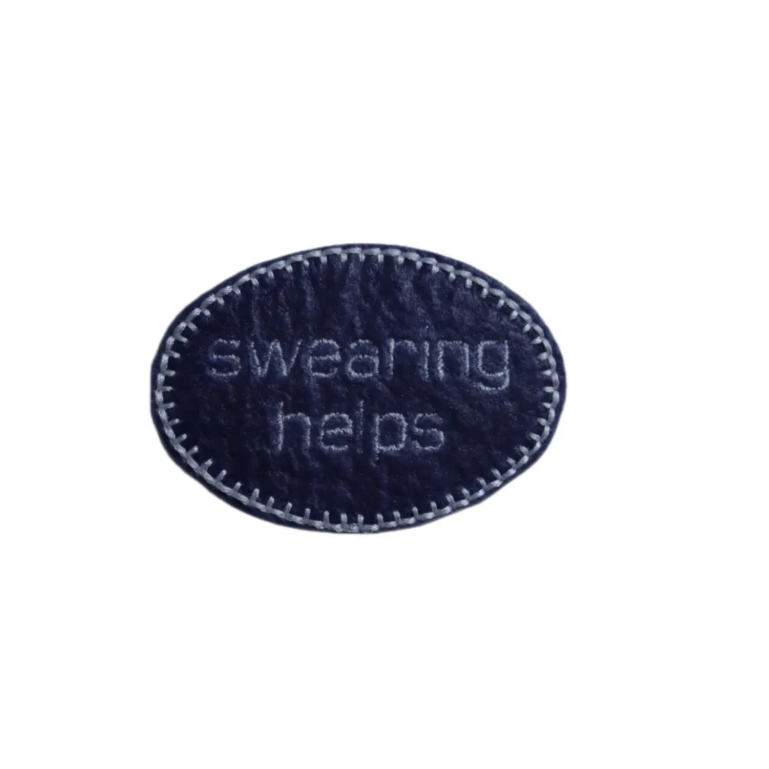 Swearing Helps Embroidered Vinyl Patch Pin