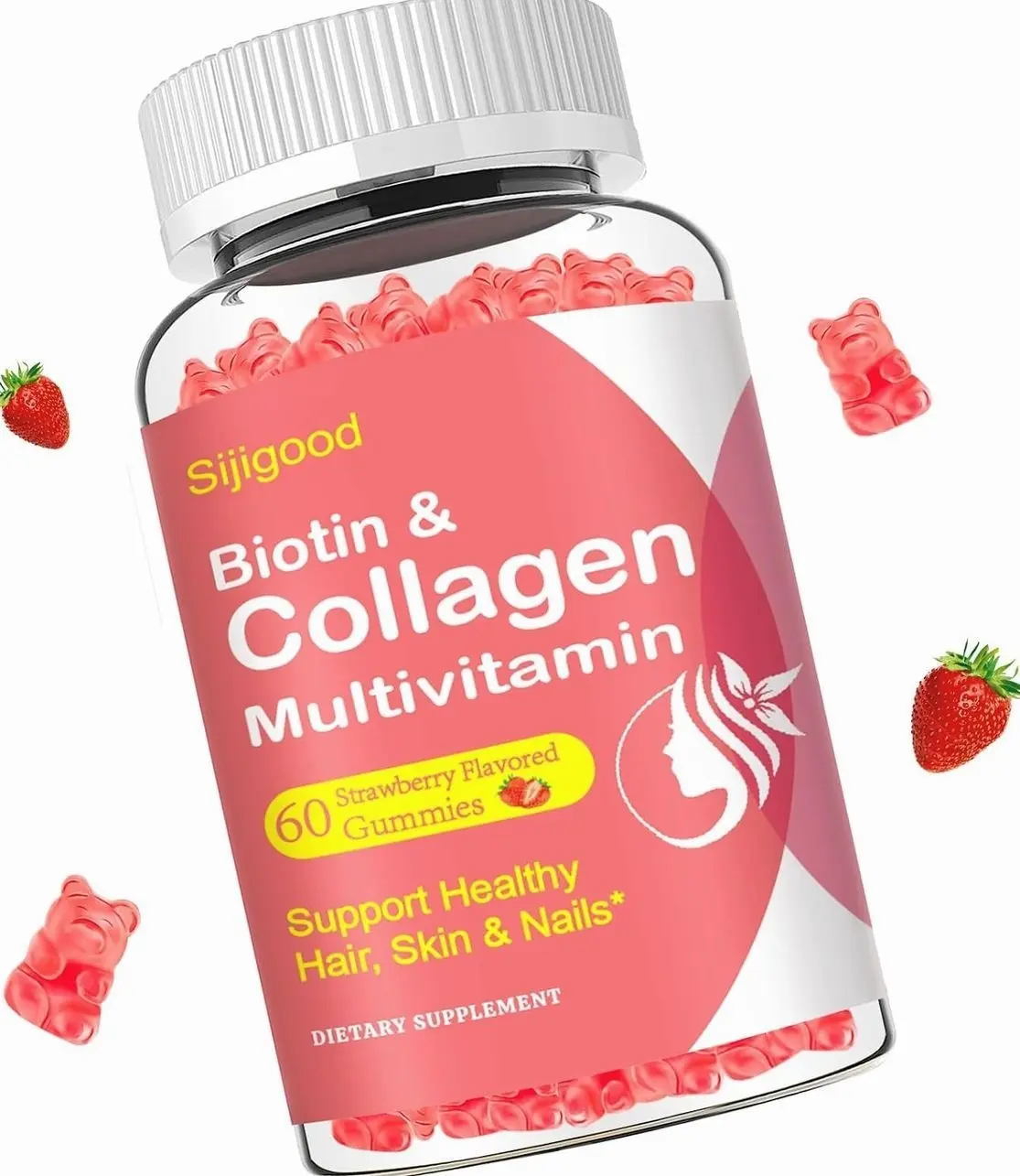 Collagen Peptides Gummies Sugar Free for Women & Men, 2500mg Multi Collagen Type I,II,III,V,X with 15000mcg Biotin & Vitamin C D K2 B12 A E, Hydrolyzed Protein for Hair Skin Nails, Bone, 60Cts