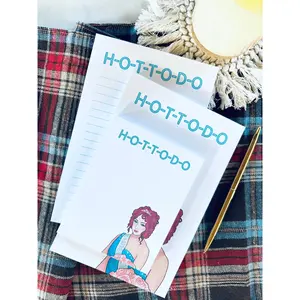 H-O-T-T-O-D-O Notepad, Half Letter & Quarter (Mini) 50 Page, Tear Off Notepad girl gift planners stationery lover Student Stationary Portable Notebook