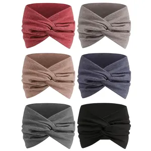 Extra Wide Headbands for Women, 7'' Large  Like Turban Knotted Bandana  Bands for Women Non Slip, Boho Headbands for Women's hair bands for women's hair 6 Pack