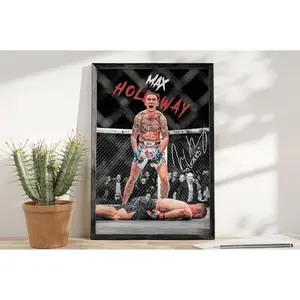 Max Holloway Ufc 300 Justin Gaethje | Iconic Moment| UFC MMA Fighter| Wall Decor| Print | Poster  Unframed