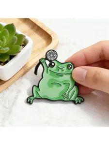 Dandelion Frog Enamel Pin - Whimsical Cottagecore & Cute Amphibian Brooch Enamel Lapel Pins