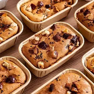 10/20pc Non-Stick Leak-Proof Rectangular Baking Cups, Bakeware, Baking Supplies, Food Grade Safe Oven Resistant, Perfect for Bread, Cupcakes, Muffins, Brownies, Parties