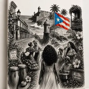 La Niña | Puerto Rico Canvas Wall Art | 8x10 Canvas Decor | Old San Juan Cultural Artwork