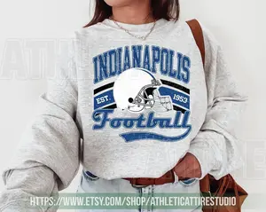 [Sale Up To 50%] Indianapolis Football Vintage Sweatshirt, Indianapolis Football Shirt, Retro Indianapolis Football Colt Fan Gift, Gift For Fan, Trendy USA Cotton Fabric