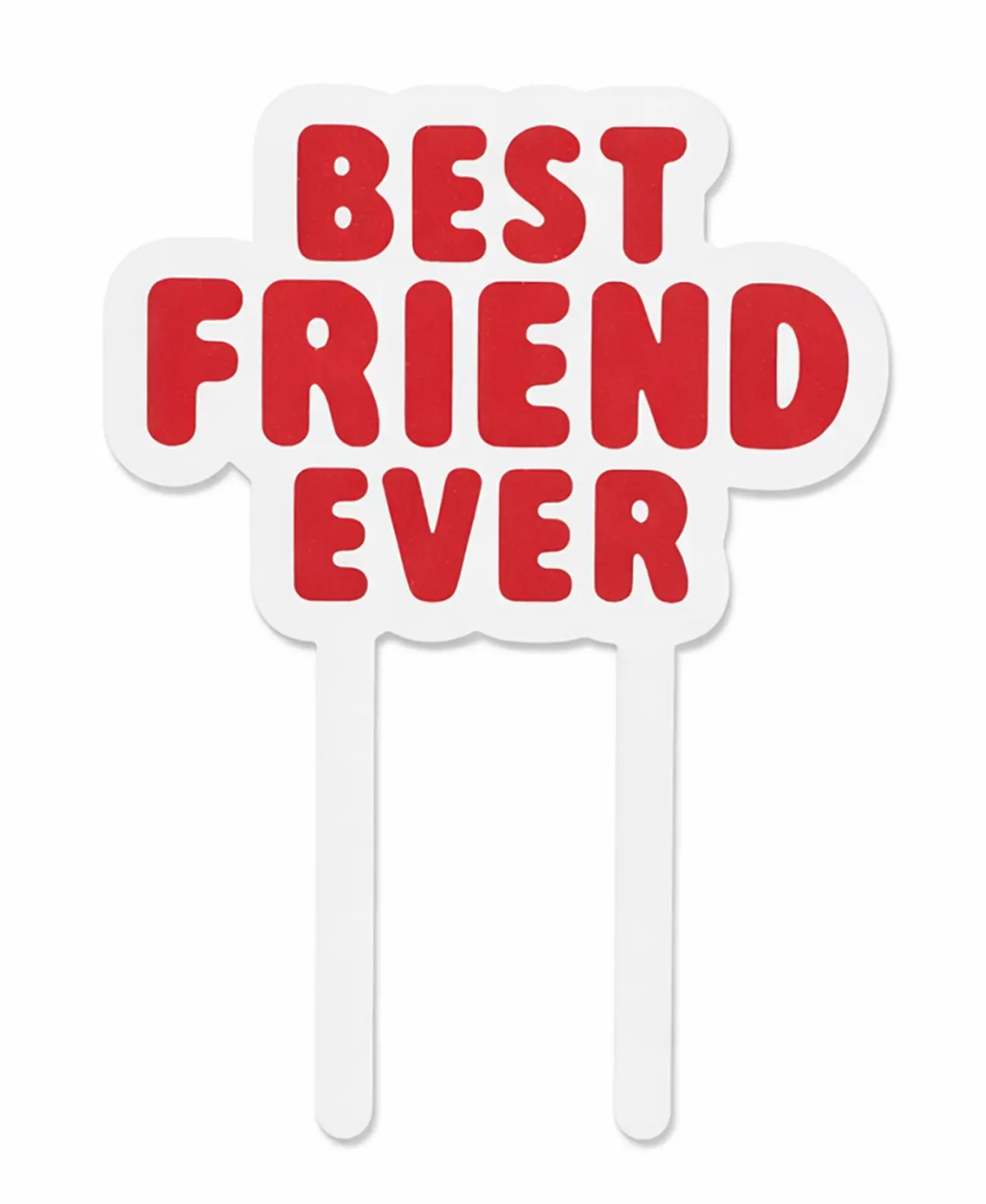 Best Friend Ever Cake Topper – Red and White or Blue and White Birthday Party Decoration | Friendship Celebration Decor
