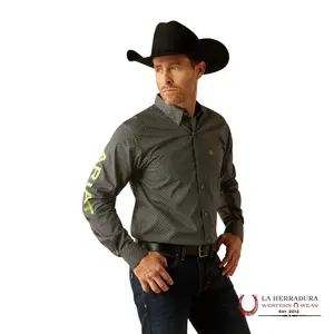 ARIAT TEAM OBI FITTED LONG SLEEVE BLACK/GREEN - 10054052