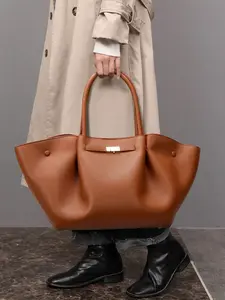 Women's fashion solid-color handbag Casual Commuter Bag wing bag tote bag large capacity bag pebble leather handbag