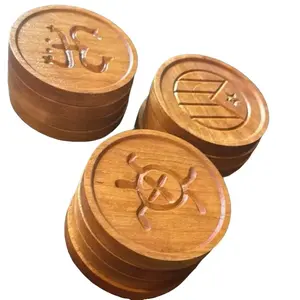 Puerto Rico Handmade Wooden Cup Coasters Set of 4 Premium Hardwood Coasters 4x4 inch for Tableware Protection and Home Decor