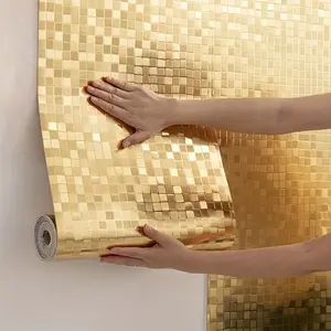 Thick 4mm 3D Mosaic Self-Adhesive Wallpaper, Mirror Finish PVC Vinyl Wall Sticker, Removable Kitchen Oil-Resistant Bathroom Waterproof Panel