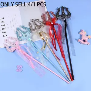 Halloween Devil Trident Props Set, King Spiral Staff Accessories, Fairy Magic Wand Costume, Perfect for Birthday Party Role Play