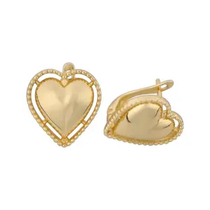Open Heart Stud Earrings – 14K Gold-Plated