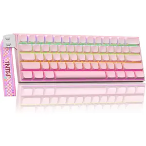 Aula MINI60 HE PRO  Gaming Keyboard 60%,Hall Effect Rapid Trigger  Keyboard,8000Hz Polling,Tri-Mode(BT5.0/2.4GHz/USB-C),RGB Hot Swappable Compact  Mechanical Keyboard for Gamer
