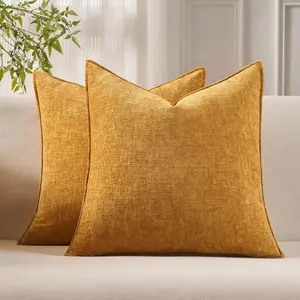 22x22 Pillow Covers Set of 2 Decorative Throw Pillow Covers Case for Couch Sofa Bed Soft Chenille Cushion Covers with Hidden Zipper for Home Decor Living R