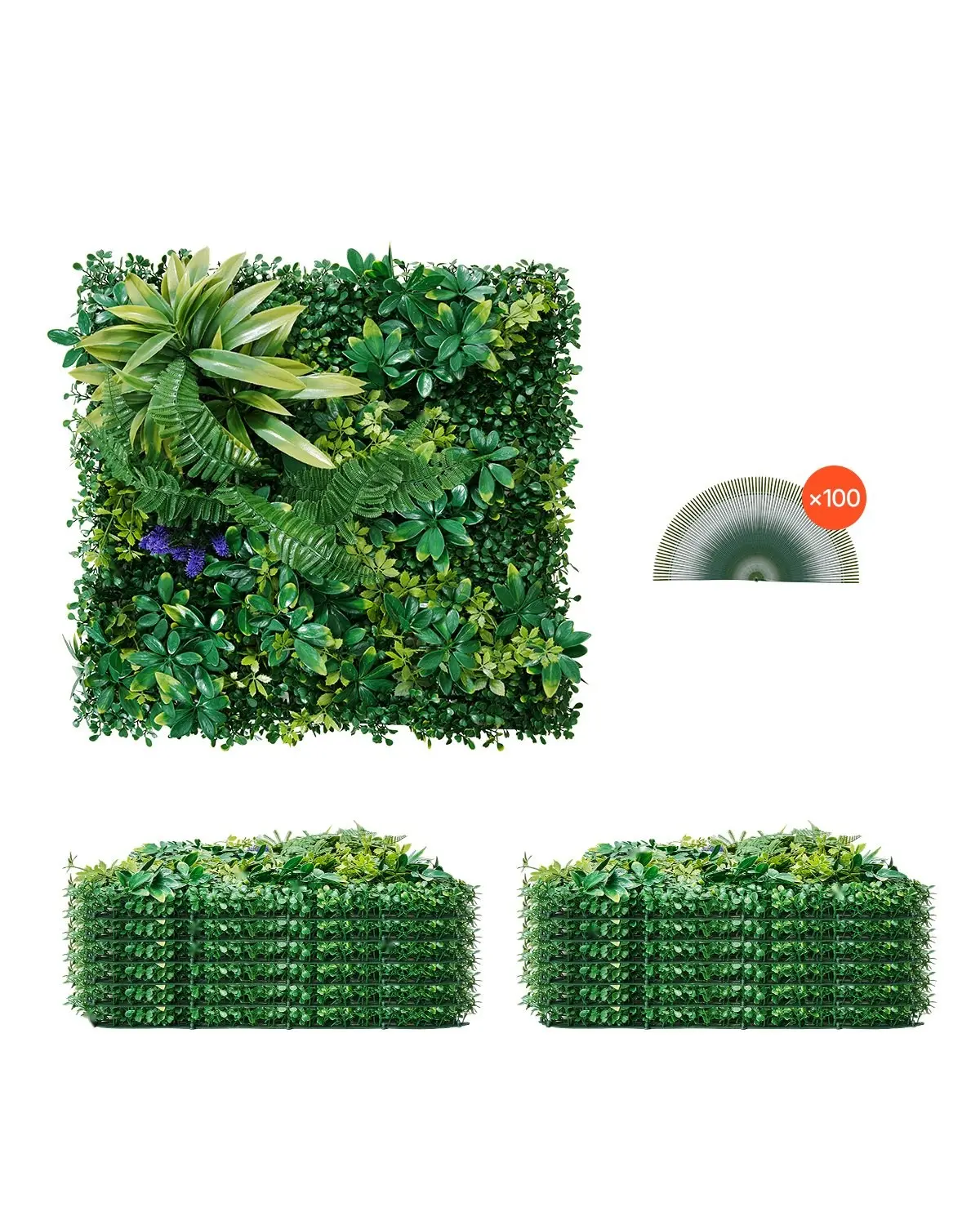 Artificial Grass Wall Panels 12-Pack, 20 x 20 Inch 3D Greenery for Indoor Outdoor Wall Decor, Privacy Screen, Easy Install, Lightweight PVC Faux Turf, Durable Garden Balcony Kitchen Bathroom