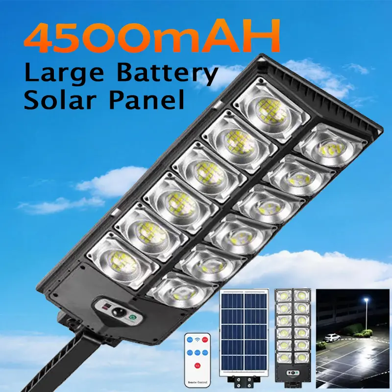 80W Smart Solar LED Street Light - Solar Outdoor Lamp, Outdoor Light Fixtures, 3-Mode Motion Sensor, 8000 Lumens, IP65 Water Resistant, 2000mAh, Remote Control, Wall Mount for Garden Home Security Lighting (Home Supplies), Wall Lights