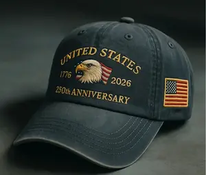 US 250th Anniversary Embroidered Cap (1776–2026) – Commemorative Baseball Hat Celebrating the United States Anniversary