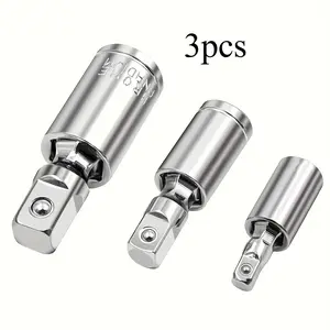 Three-piece universal joint rotating sleeve adapter U-shaped connector drive converter 1/4, 3/8, 1/2 head chrome vanadium steel automotive repair tool, vehicle maintenance, rotating design, compact tool, high-strength material,socket wrench