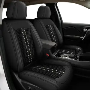 Custom Fit 5-Seat Full Set Car Seat Covers, Airbag Safe, Leather Mix Material with Cooling Mesh, Durable, Comfortable, Compatible with 2015-2023 Models Matching Renegade Specifications, Car Seat Protector