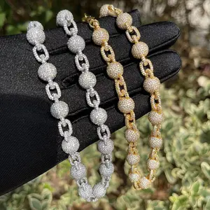 [ICE HUE]18K Gold Vacuum Plated Copper with 5A+ Sri Lanka Zircon Ball Bohemia Necklace Miami Italy Mexico & Micro Inspired for Women & Men Luxury Jewelry,Daily Wear,Casual Gift Hip Hop, Style