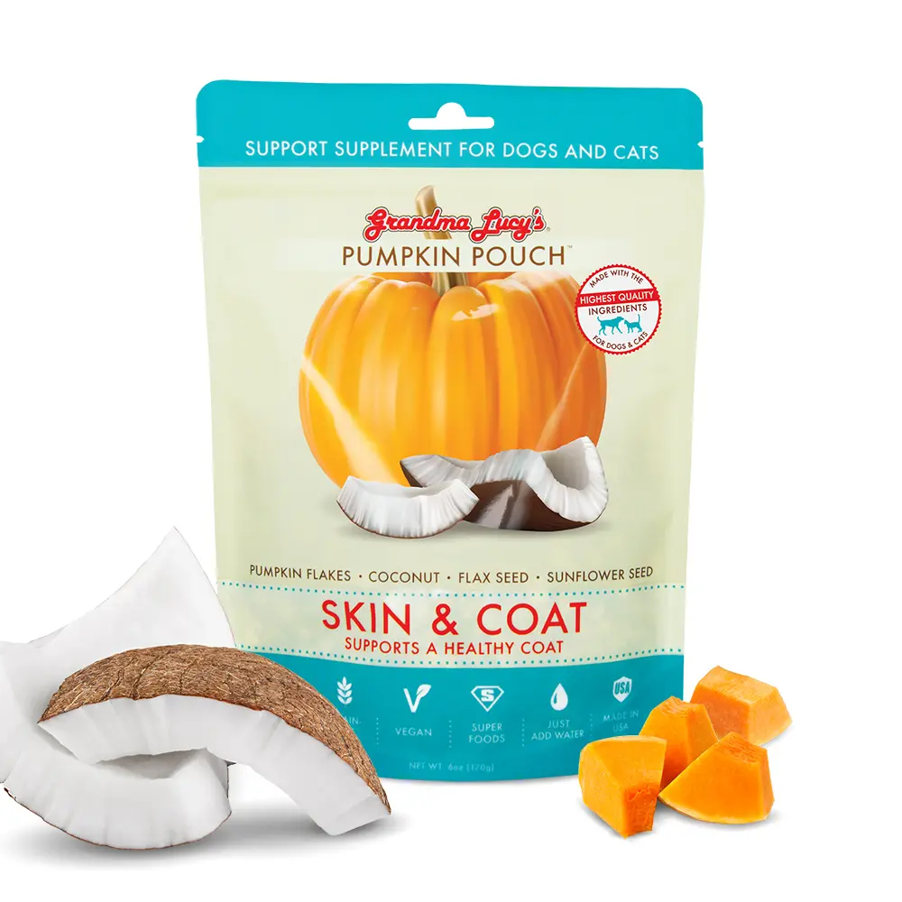Grandma Lucy's Pumpkin Dog Supplement for Skin & Coat | Healthy Coat Support | Natural Ingredients | 6oz Daily Canine Wellness
