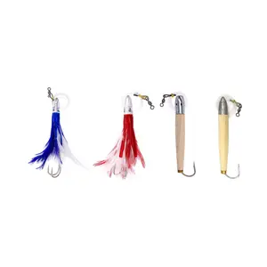Cedar Plug - Tuna Feather Trolling Lures 4 Pieces Combo B
