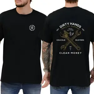 Dirty Hands Tool Co. T-Shirt – Bold Wrench Graphic with “Knuckle Busters Clean Money” Slogan, Built for Hard Workers, Unisex Streetwear Tops