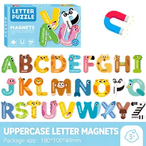 Thick EVA Animal Capital Letter Refrigerator Magnets, Colorful ABC & Numbers, Safe Non-Toxic Flexible Educational Stickers for 3-5 Year Olds, Room Decor, Household Items Decor Preschool Learning Toys