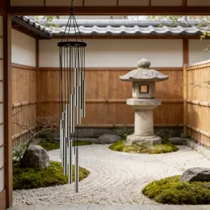 Metal Wind Chime Inspired Zen Outdoor Garden Decor, Beautiful Sound Hanging Wind Catcher, Perfect for Patio Yard or Gift