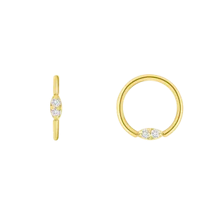 ProngSet Marquise Seamless Ring – 14K Gold Cup & Divot Design
