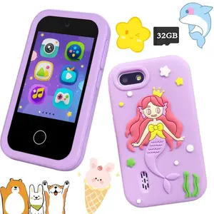 Kids Learning Toy Phone with Mp3 Music Player, 20 Puzzle Games, 12 Scene Alarm Clock, Dual Camera, Flashlight, Educational Toy for Toddlers