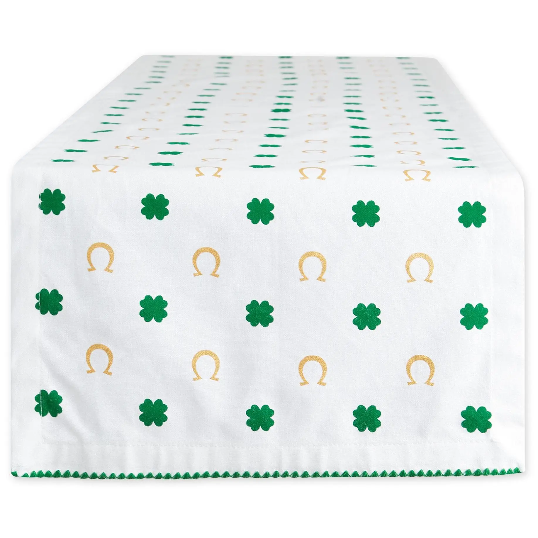 Design Imports 14" x 72" Clover & Horseshoe Print Table Runner
