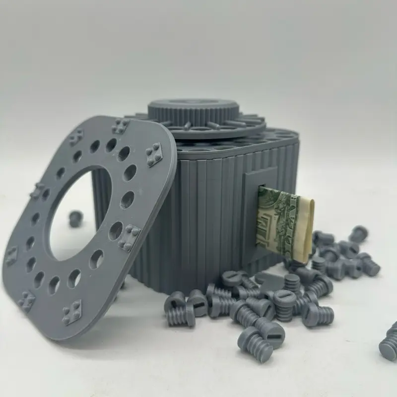 Annoying Piggy Bank, Savings Box, Cash and Coin Bank Safe Vault, Piggy Bank Annoying 40 Screws to Open the Bank