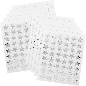 0.6" Silver Star Stickers - 960 Pcs, 20 Sheets - Reward Stickers for Children, Ideal for Reward Charts and More (960 Pieces, Silver)