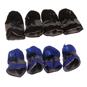 4 PCS Waterproof Anti-Slip Dog Shoes, Winter Warm Pet Boots with Socks, Breathable Soft Outdoor Footwear for Puppy Dogs