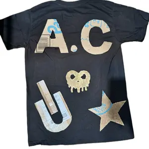 Bleach Dye Initial Shirt with A.C.U Design and Unique Skull and Star Graphics for Stylish Wear