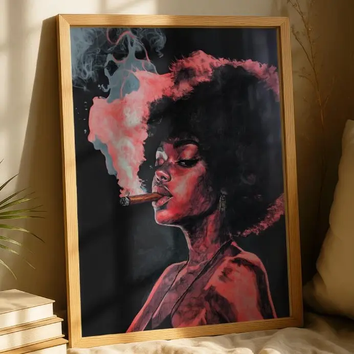 Afrocentric Fine Art Print, Natural Hair Black Woman Art, Bold Melanin Wall Decor