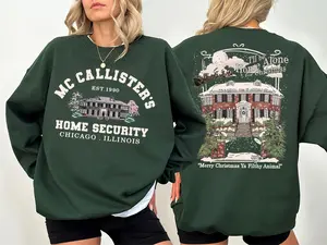 2-Side McCallister Home Security Shirt, Christmas Movie Sweatshirt, Home Alone Kevin Shirt, McCallister Shirt, Xmas Movie Shirt