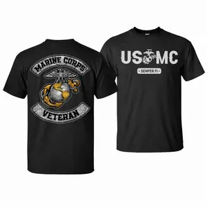 USMC Shirt ,250 Independence T-Shirt - Soft Cotton Poly Blend Tee, Uni-sex Classic Fit, Digital Print, 200gsm Heavyweight