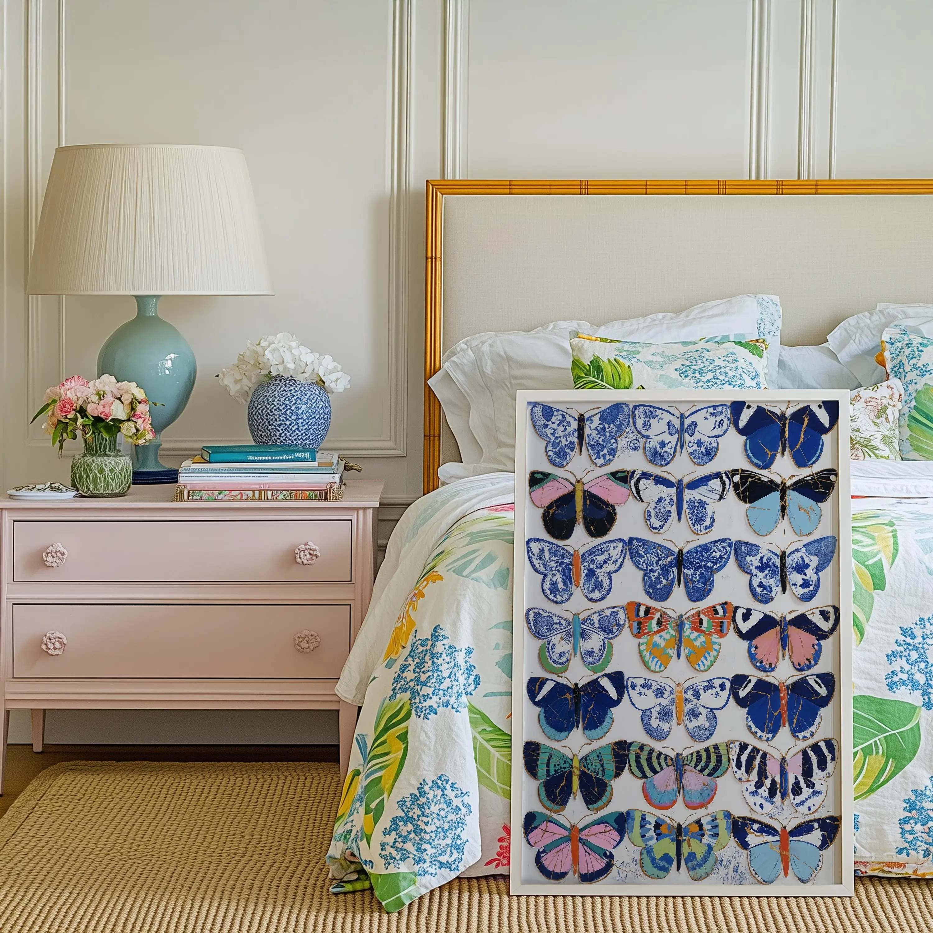 Butterfly Wall Art Poster Unframed : Blue Chinoiserie Pop Poster Sienna ⋒